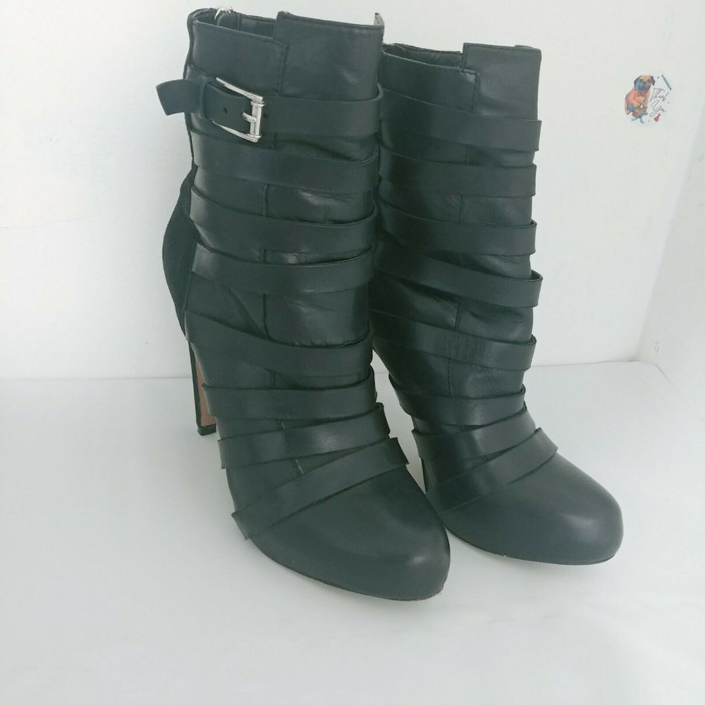 Sam Edelman Women Strappy Boots 7.5 Leather